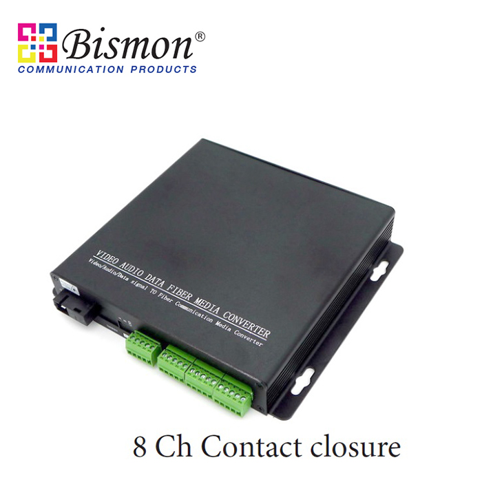 8-CH-contact-closure-to-Fiber-optic-Single-fiber-20KM-SM-FC-Connector-pair